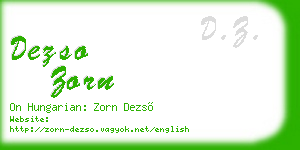 dezso zorn business card