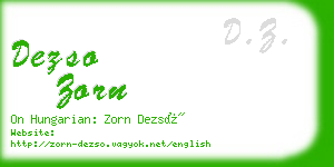 dezso zorn business card